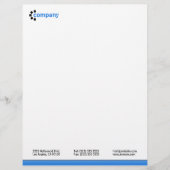 En-tête De Lettre Customisable Dégradé bleu en bas (Devant)