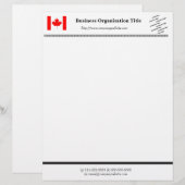 En-tête De Lettre Customisable Drapeau et logo commerce international (Devant / Derrière)