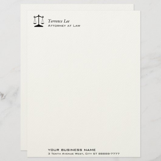 En-tête De Lettre Customisable Échelles de justice (Devant / Derrière)