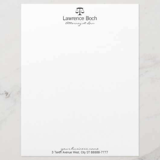 En-tête De Lettre Customisable Échelles de justice (loi) (Devant)