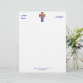 En-tête De Lettre Customisable Église chrétienne croisée du symbole | de couleur (Debout devant)