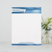 En-tête De Lettre Customisable En-tête bleu unique arraché (Debout devant)