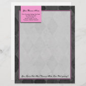 En-tête De Lettre Customisable En-tête Jacquard rose et noir (Devant / Derrière)