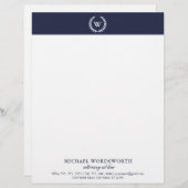 En-tête De Lettre Customisable En-tête professionnelle monogramme classique (Devant / Derrière)