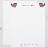 En-tête De Lettre Customisable En-tête Rose Hot Pink Beach (Devant / Derrière)