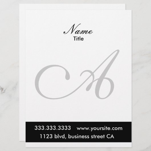 En-tête De Lettre Customisable en-têtes monogrammes (Devant / Derrière)