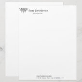 En-tête De Lettre Customisable Épée de justice (avec des échelles) (Devant / Derrière)