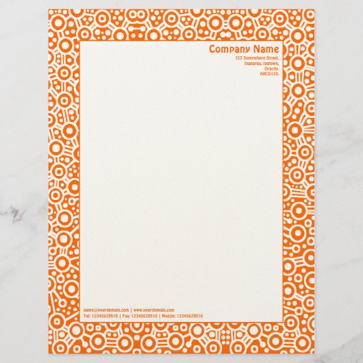 En-tête De Lettre Customisable ET Circuity - Orange (sur papier "Felt") (Devant)