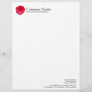 En-tête De Lettre Customisable Fleur - Camelia rouge