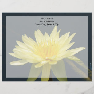 En-tête De Lettre Customisable Fleur Nénuphar Lotus Jaune
