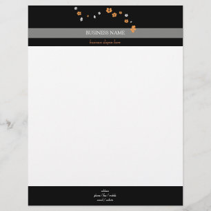 En-tête De Lettre Customisable Fleurs blanches orange élégantes