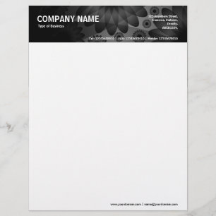 En-tête De Lettre Customisable Fleurs géométriques - Noir et Gris