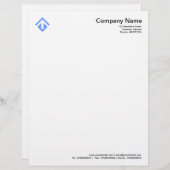 En-tête De Lettre Customisable Géométrique 03 - Bébé bleu (Devant / Derrière)