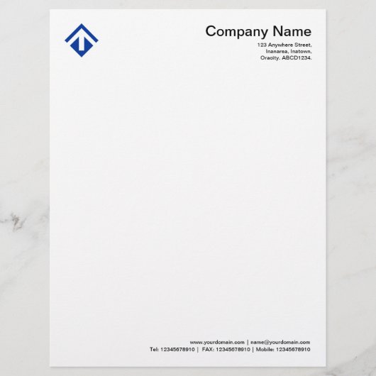 En-tête De Lettre Customisable Géométrique 03 - bleu marine (Devant)