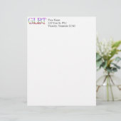 En-tête De Lettre Customisable GLBT Support Rainbow Text (Debout devant)