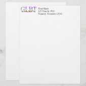 En-tête De Lettre Customisable GLBT Support Rainbow Text (Devant / Derrière)