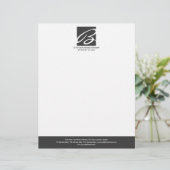 En-tête De Lettre Customisable Gris monographique professionnel (Debout devant)