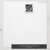 En-tête De Lettre Customisable Gris monographique professionnel (Devant / Derrière)