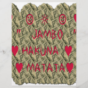 En-tête De Lettre Customisable Hakuna Matata Talk Argent Art Design