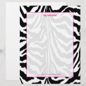 En-tête De Lettre Customisable Impression zébrée, couleurs rétro accent fuschia (Devant / Derrière)