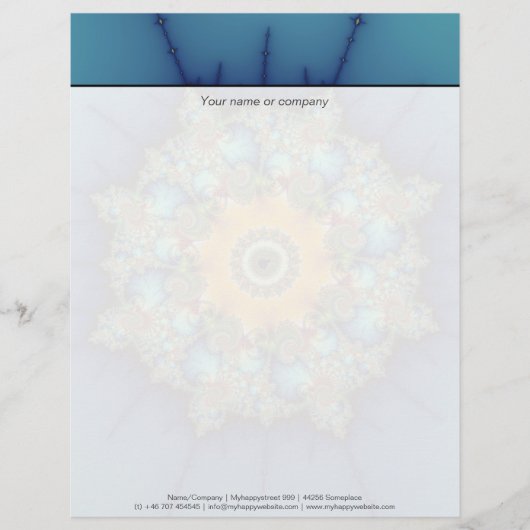 En-tête De Lettre Customisable Insulaire - Mandelbrot Art (Devant)