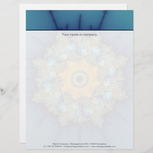 En-tête De Lettre Customisable Insulaire - Mandelbrot Art (Devant / Derrière)