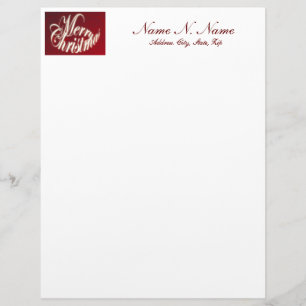 En-tête De Lettre Customisable Joyeux Noël en Rouge