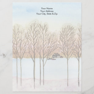 En-tête De Lettre Customisable Lac d'hiver