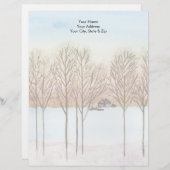 En-tête De Lettre Customisable Lac d'hiver (Devant / Derrière)