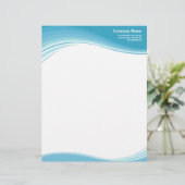 En-tête De Lettre Customisable Le bleu d'Aqua ondule l'en-tête de lettre (Debout devant)