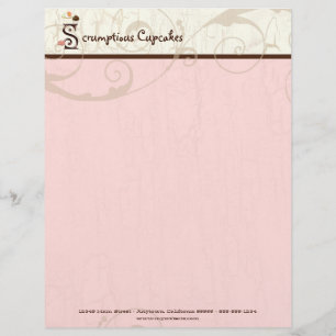 En-tête De Lettre Customisable Lettre S Cupcake Business en-tête