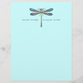 En-tête De Lettre Customisable Libellule d'arc-en-ciel (Devant)