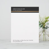 En-tête De Lettre Customisable Ligne d'or Gray Faux moderne et élégant (Debout devant)