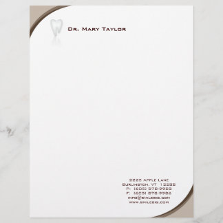En-tête De Lettre Customisable Logo beige de courbe de papeterie molaire dentaire