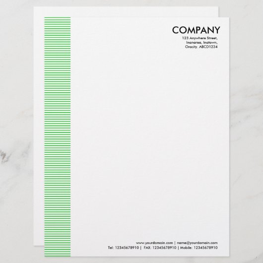 En-tête De Lettre Customisable Marge de trait - Vert printemps (Devant / Derrière)