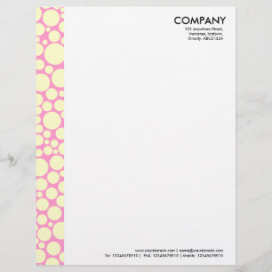 En-tête De Lettre Customisable Marge ténue - Crème sur rose