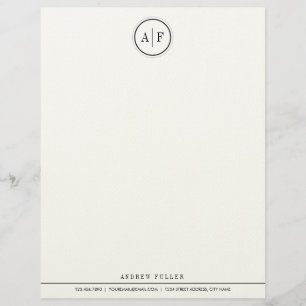 En-tête De Lettre Customisable Monogramme classique