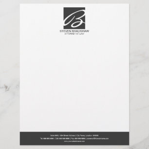 En-tête De Lettre Customisable Monogramme Professionnel Gris
