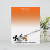 En-tête De Lettre Customisable Morceaux et fourchette de puzzle (Debout devant)