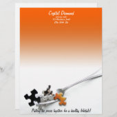 En-tête De Lettre Customisable Morceaux et fourchette de puzzle (Devant / Derrière)