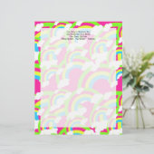 En-tête De Lettre Customisable Motif arc-en-ciel rose chaud (Debout devant)