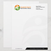 En-tête De Lettre Customisable Nutrition Wellness Fitness Logo de l'entraîneur (Devant / Derrière)