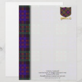 En-tête De Lettre Customisable Papier de conception de tartan de Macdonald (Devant / Derrière)