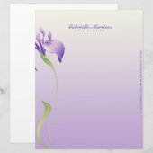 En-tête De Lettre Customisable Pastel Lavender Purple Fleur Spa naturel (Devant / Derrière)