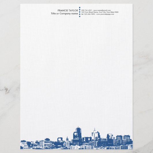 En-tête De Lettre Customisable Paysage urbain général moderne professionnel (Devant)