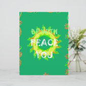 En-tête De Lettre Customisable Peace Be With You : Inspirant Vert et Jaune (Debout devant)