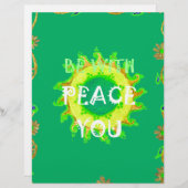 En-tête De Lettre Customisable Peace Be With You : Inspirant Vert et Jaune (Devant / Derrière)