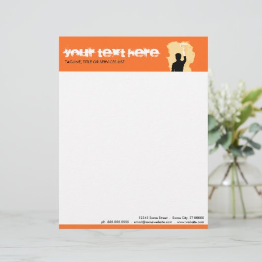 En-tête De Lettre Customisable peintre (Debout devant)