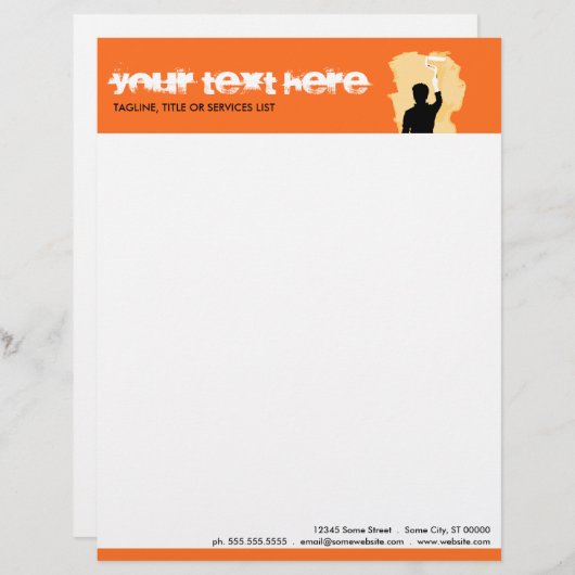 En-tête De Lettre Customisable peintre (Devant / Derrière)