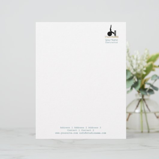 En-tête De Lettre Customisable Pilates Studio - En-tête (Debout devant)